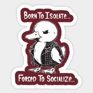 Born To Isolate Forced To Socialize Sticker